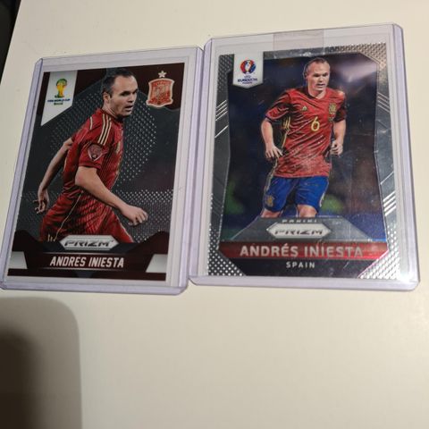 Iniesta prizm WC Brazil 2014 og Euro 2016 Fotballkort