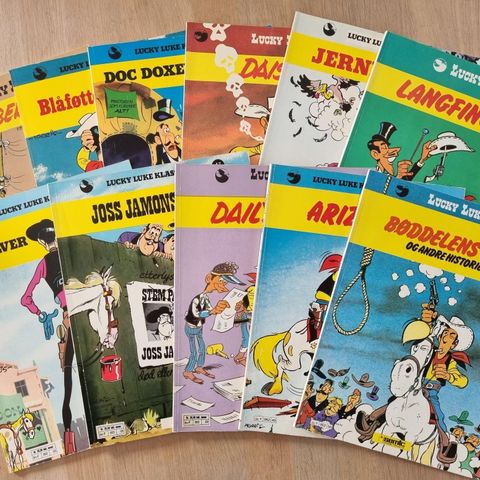 Lucky Luke - alle album mellom 40 - 56 - 1. opplag