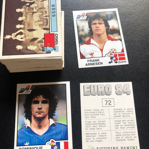 Panini EM Euro 84 ubrukte klistremerker fotballkort stickers 1984 Kjøp din manko