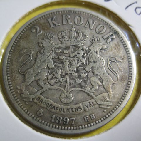 2 kr Sverige 1897 sølv