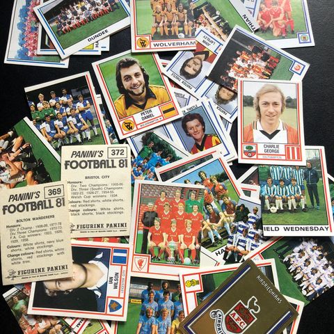 67 stk Panini 81 Football England Fotballkort 1981 ubrukte klistremerker