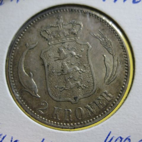 2 kr Danmark 1916 sølv