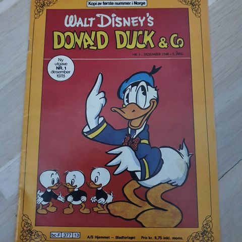 Donald Duck - Kopi av første utgave. (Hjemmet 1988) Meget pent