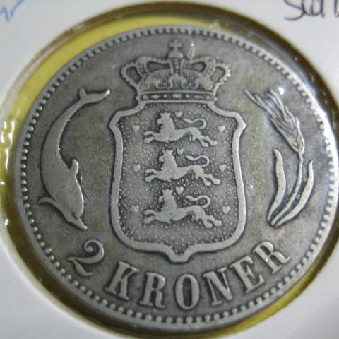 2 Kr Danmark 1875 sølv