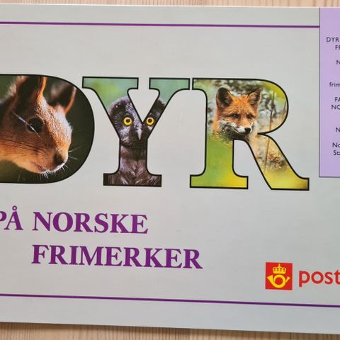 Dyr på norske frimerker. Samlersett sendes fraktfritt