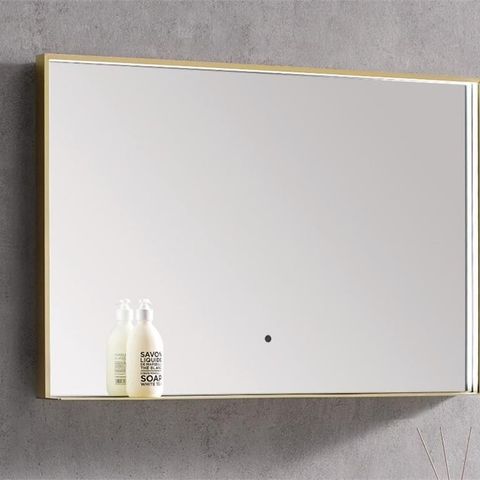 Design speil med LED lys, dimmer, fargejustering og bluetooth høyttaler