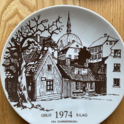 11stk porselen-platter utgitt av Oslo S-lag