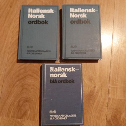 3 stk. Italiensk - Norsk ORDBOK / BLÅ ORDBOK.