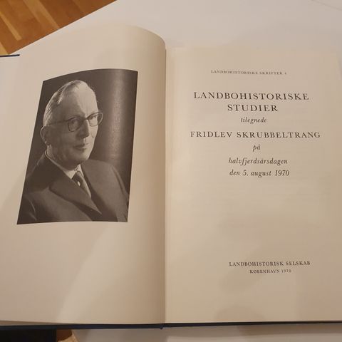 Landbohistoriske studier. Fridlov Skrubbeltrang, 1970