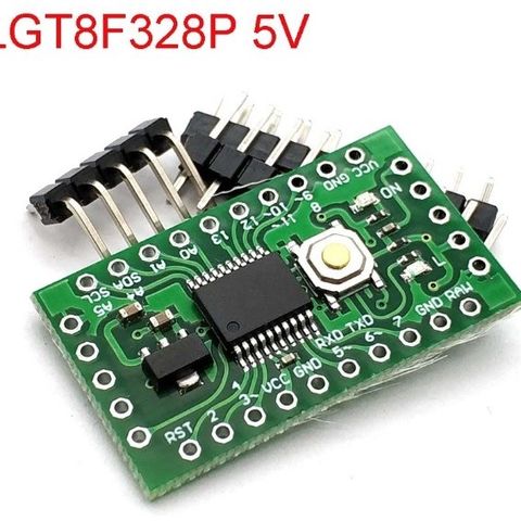 LGT8f328p 3,3 // 5V (Erstatter Arduino Pro Mini ATMEGA328P)