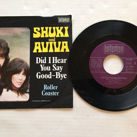 SHUKI UND AVIVA / DID I HEAR YOU SAY GOOD-BYE / 7" VINYL SINGLE (ISRAELSK DUO)