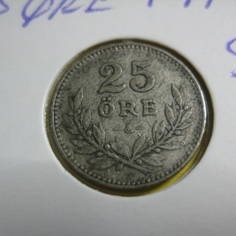 25 øre Sverige 1916 sølv