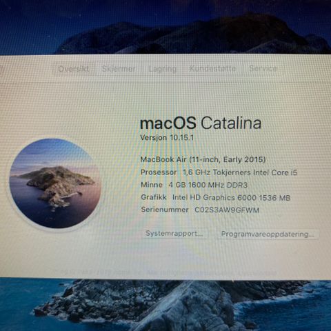 Macbook Air 2015 11 tommer