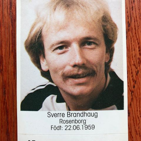 Sverre Brandhaug Rosenborg RBK 1984 Fotballkort Fotballklistremerke sjeldent