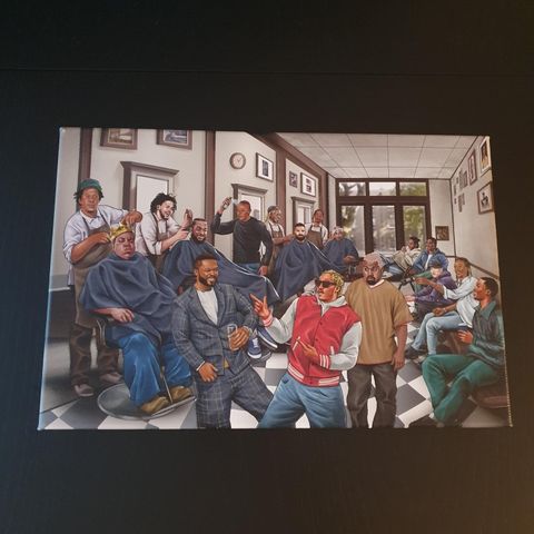 Barber Shop Canvas, 50 Cent, Biggie Smalls, Dr Dre, Eminem