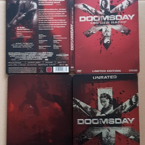 DOOMSDAY UNRATED 2 Limited Steelbook DVD/Bluray COMBO pack ACTION/ADVENTURE