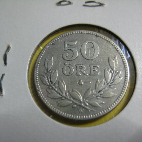 50 øre sverige 1916 sølv