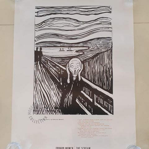 Plakat/trykk av The Scream, Edvard Munch