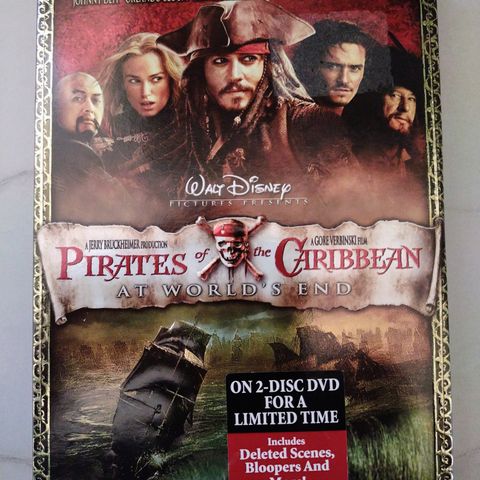 Dvd. Pirats of Caribbean. At worlds end. Norsk tekst, Ny i plast.