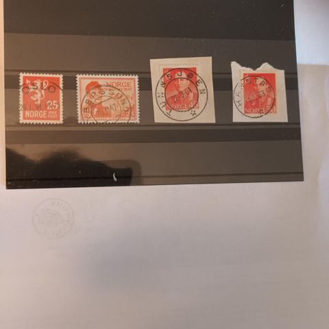 4 norske frimerker med bra stempler selges