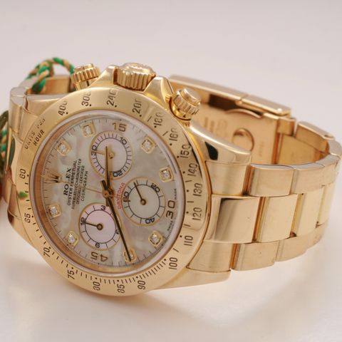 Rolex Daytona Yellow Gold Mother of Pearl Diamond Dial