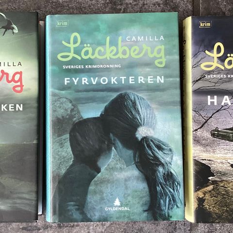 CAMILLA LÄCKBERG-3 flotte bøker«ENGLEMAKERSKEN»«FYRVOKTEREN»«HAVFRUEN»