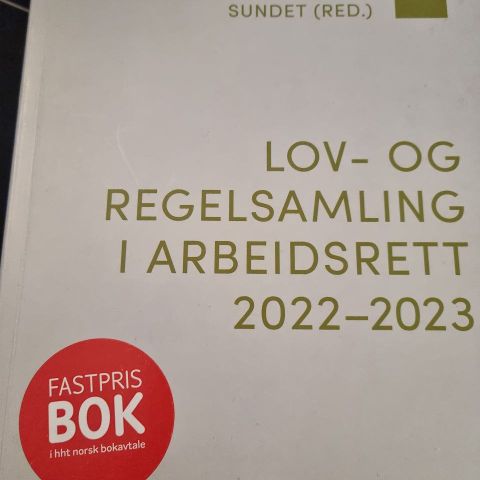 Lov- og regelsamling i arbeidsrett 2022-2023