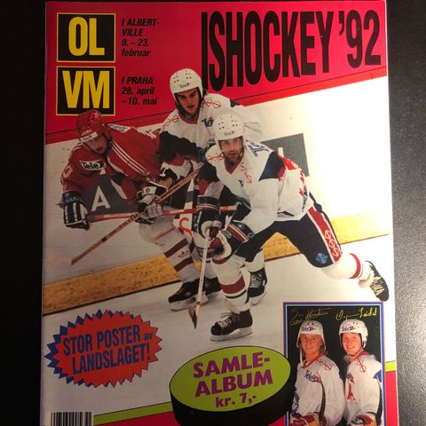 Semic 1992 ishockey VM 92 ubrukt og tomt album i butikkny stand stickers