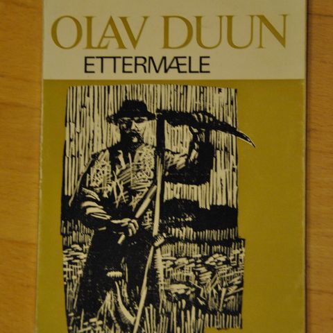 Ettermæle. Olav Duun. Ulest bok