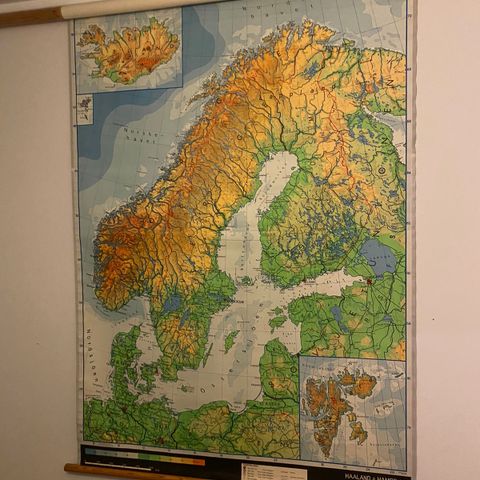 Skolekart over Norden fra 1977