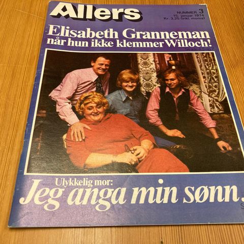 ALLERS Nr. 3 - 1974 - ELISABETH GRANNEMAN, 3 SIDER, 7 BILDER