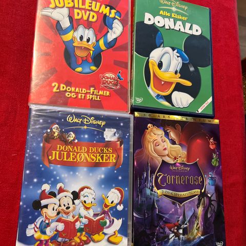 DISNEY DVD-er, Donald jubileum, Tornerose, Alle elsker Donald