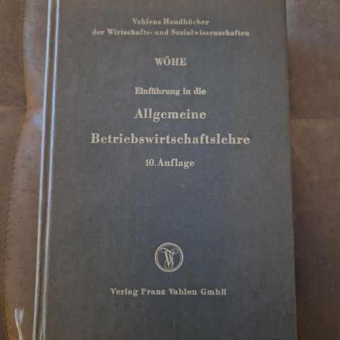 Bedriftsøkonomi på tysk - Dr. Günter Wöhe - Berlin 1971