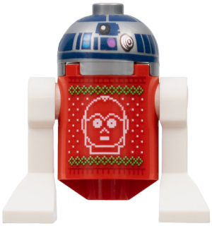 f100% Ny Lego Star Wars minifigur R2-D2 with Holiday Sweater