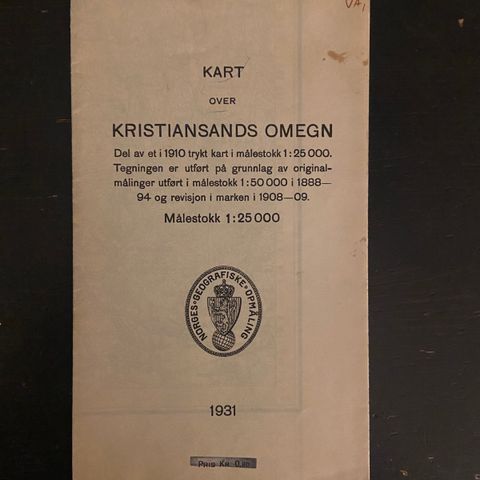 Kart over Kristiansands omegn (1931)