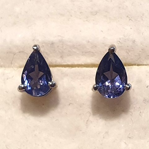 Sarwar Iolite Platinum Plated 925 Sølv Silver Jessica Lili Earrings Øredobber