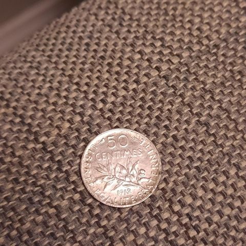 50 Centimes 1912 - Frankrike - Sølvmynt