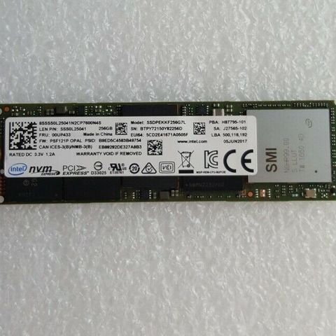 250GB Intel SSD M.2 NVMe PCI-E