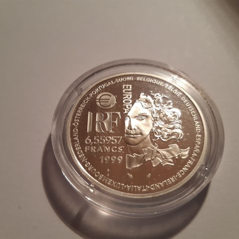 Frankrike  - 1-Euro Sølvmynt 0900/1000Ag.  - 1999.