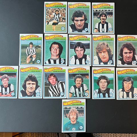 Fotballkort - Newcastle - 29 stk. fra 1970-tallet