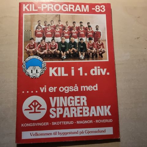 Kampprogram Kongsvinger 1983,1984 og 1999