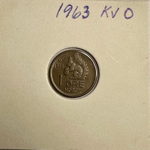 1 øre 1963 , usirkulert (2158 V)