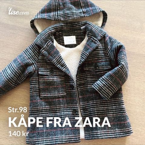 Kåpe fra Zara, str98