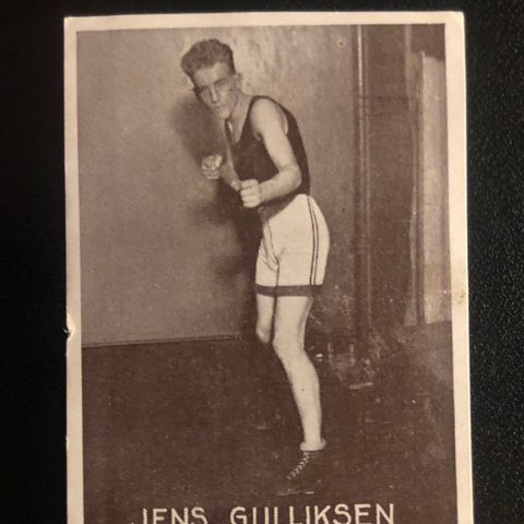 Jens Gulliksen Lillestrøm lettvekt Tiedemann Boksing sigarettkort 30-tallet