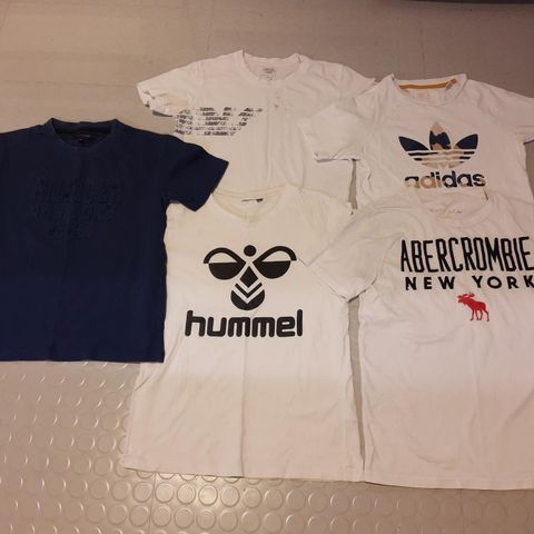 T-skjorte pakke str 146; Tommy Hilfiger, Armani, Adidas, Hummel og Abercrombie