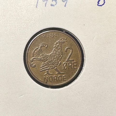 2 øre 1959 usirkulert. (2171 V)