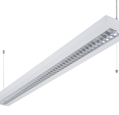 Glamox 120cm LED kontorlampe med dim