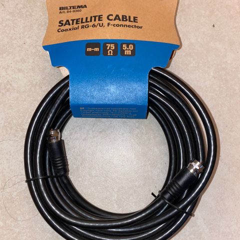 Satellite cable  / Coaxial kabel RG-6/U cable 5m F-connector