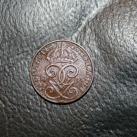 Sverige 2 øre 1914    kr 40,-