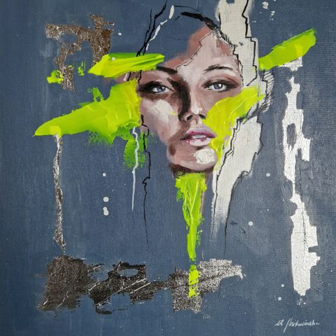 Originalt akrylmaleri 1 av 1. St - 40 x 40 cm